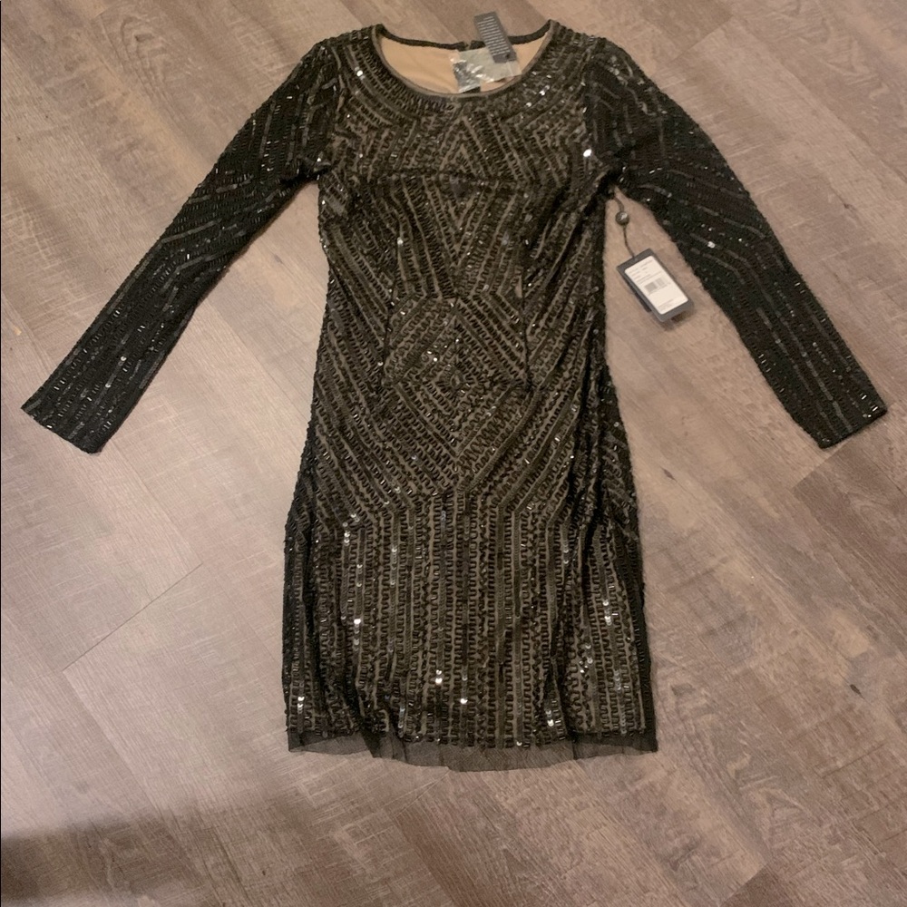 NWT Adrianna Papell Sequin Cocktail Dress Sz 4